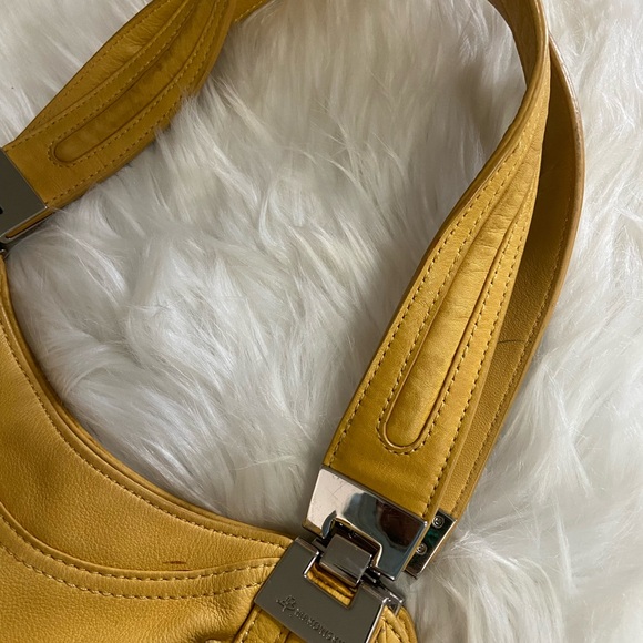 Elegant Gold Leather Double Strap Handbag - Picture 6 of 10